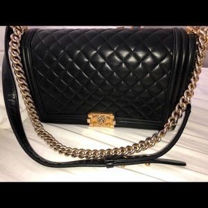 Black Chanel Boy Bag golf hardware